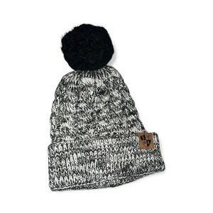 3/$33 Stylish Black and White Knit Pom-Pom Beanie